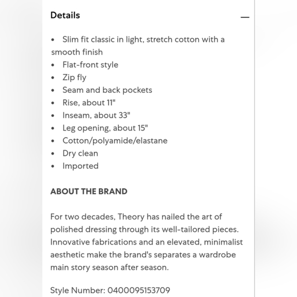 ❤️ THEORY ZAINE WITTEN FLAT FRONT SLIM FIT PANTS, 32 - Picture 10 of 10